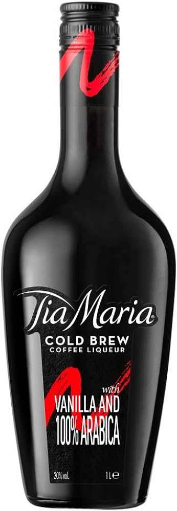 Tia Maria Coffee Liqueur 1L bottle with vanilla and 100% Arabica coffee blend