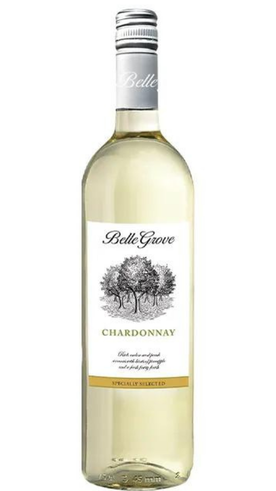 Belle Grove Chardonnay 750 ML bottle with white wine and elegant California style notes