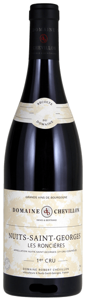 Bottle of Domaine Robert Chevillon Nuits-Saint-Georges wine with a visible label.