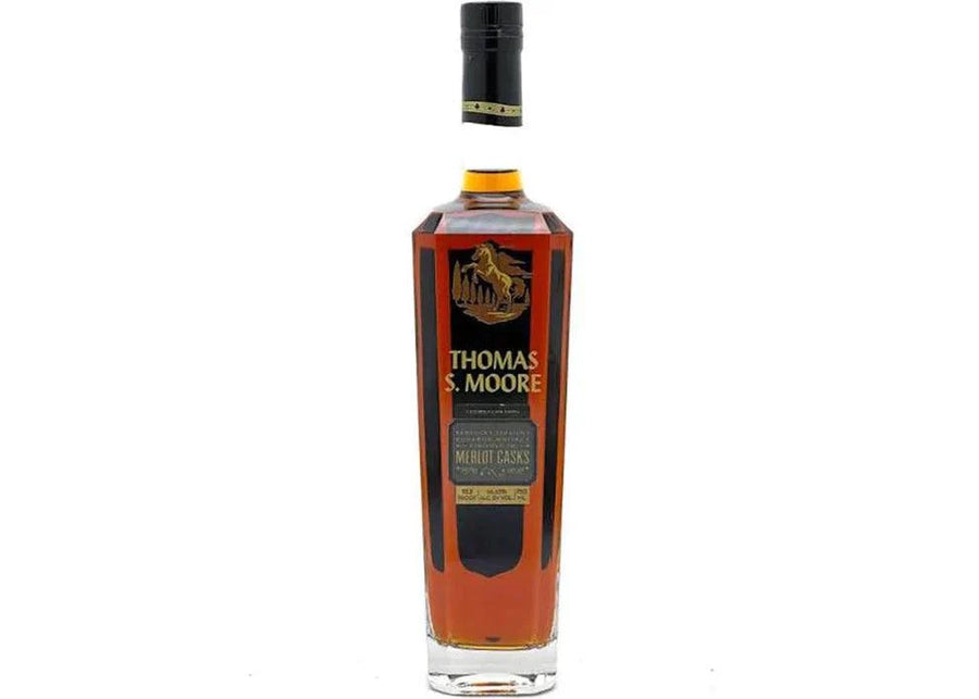 Thomas S. Moore Merlot Cask Finish Kentucky Straight Bourbon Whiskey 750 ML bottle with rich bourbon and Merlot wine cask finish