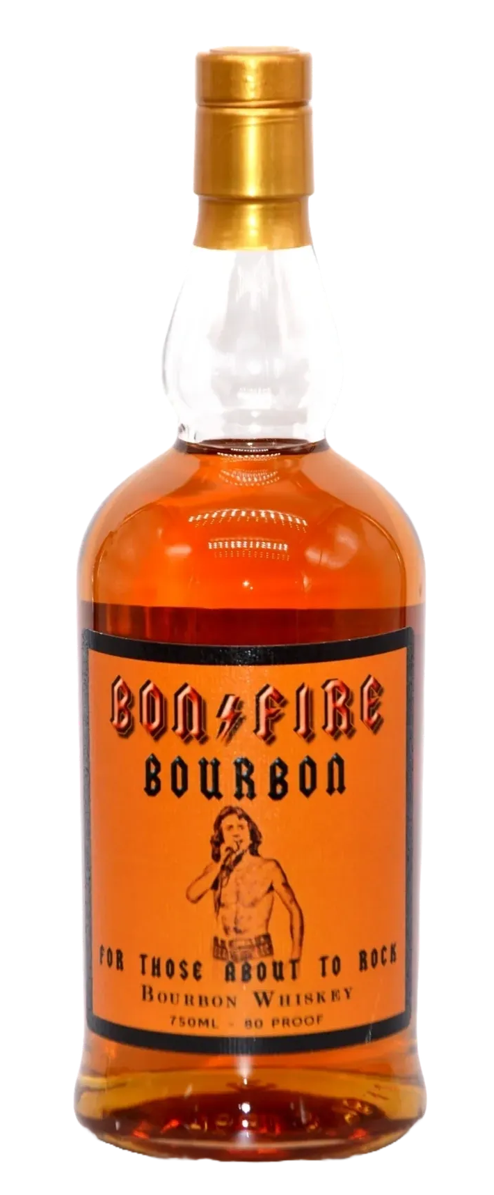 Bottle of Bonfire Bourbon on a white background