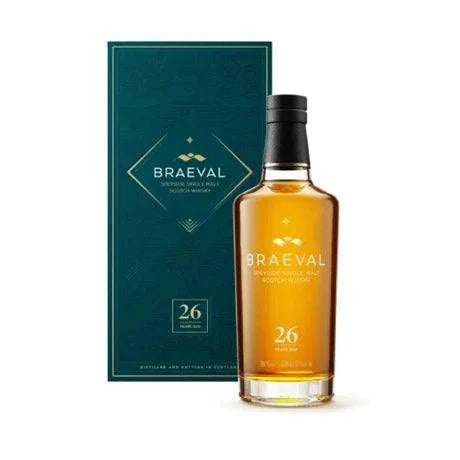 Braeval Single Malt Scotch Speyside 26 Year aged whisky bottle 700ml