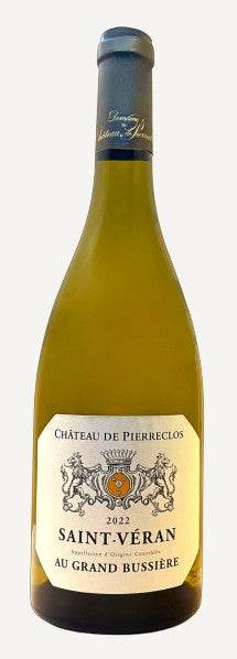 Chateau De Pierreclos Saint Veran Au Grand Bussiere 2022 white Burgundy wine bottle 750 ML with citrus and floral notes