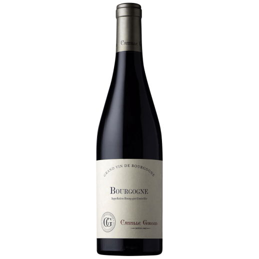 Bottle of Camille Giroud Bourgogne Rouge 750 ML red wine showcasing elegance and classic Pinot Noir character