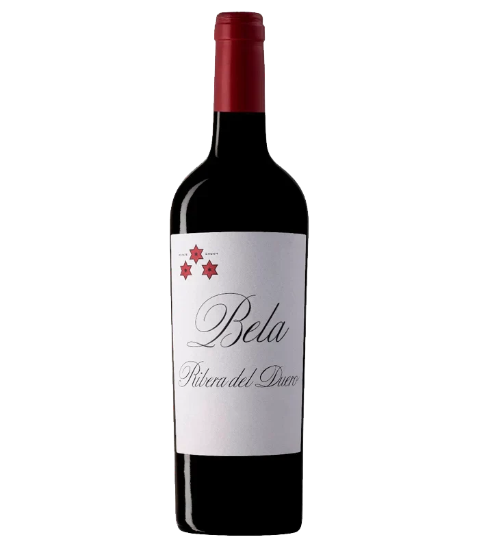 Bela Ribera del Duero 2023 Spanish red wine bottle with white label and red cap