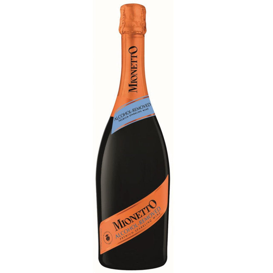 Bottle of Mionetto White Wine Alcohol Removed 750 ML with green apple and citrus flavors