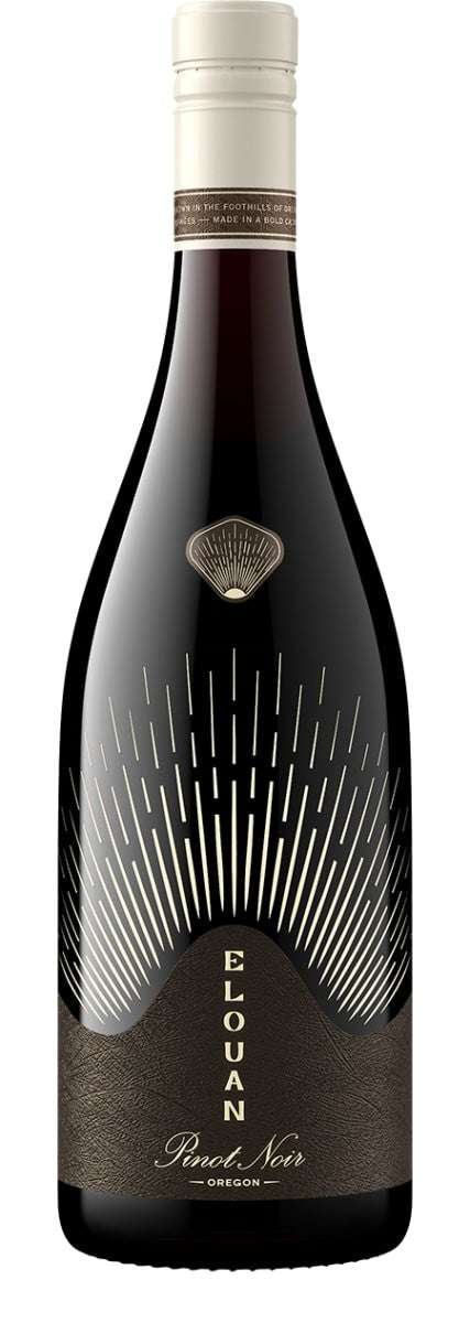 Bottle of Elouan Pinot Noir Oregon 2022 wine showcasing vibrant red fruit and elegant flavors