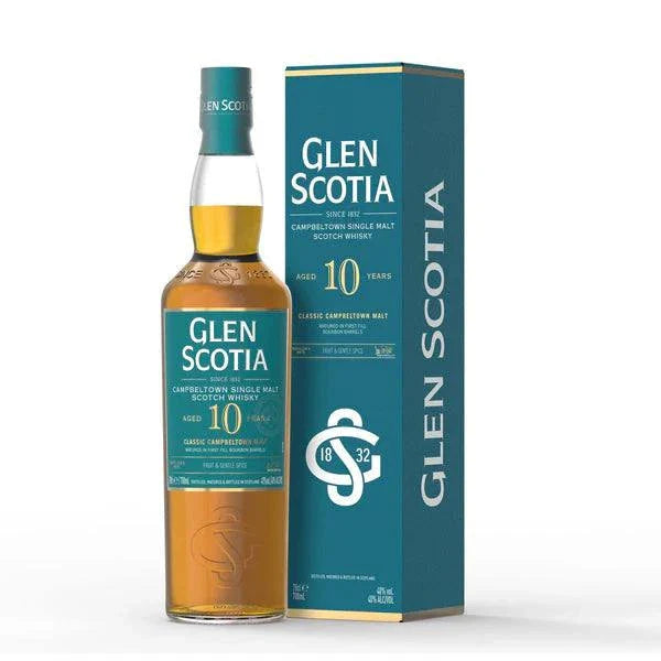 Glen Scotia Single Malt Scotch 10 Year old 750ml bottle with rich malt and smooth flavor