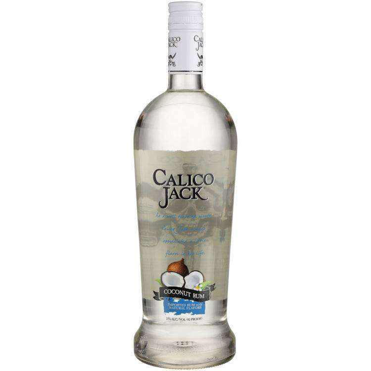 Calico Jack Coconut Flavored Rum 1.75L bottle with chocolate coconut accents.