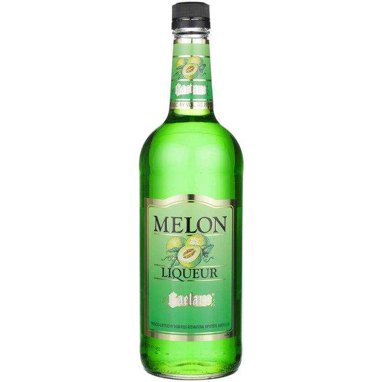 Gaetano Melon Liqueur 1L bottle with green label.