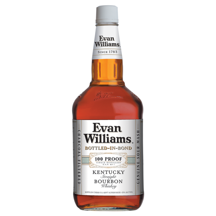 Evan Williams Straight Bourbon White Label Bottle 1.75L