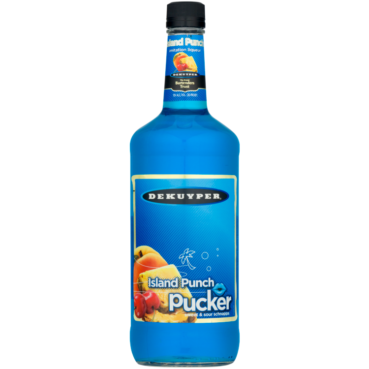 Dekuyper Sweet & Sour Island Punch Schnapps 1L bottle.