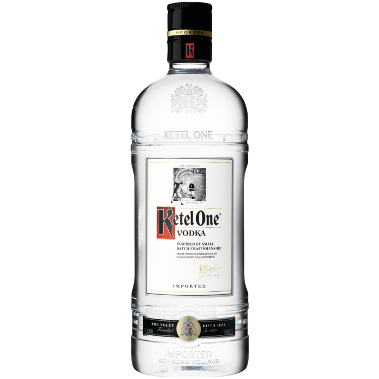 Ketel One Vodka 80 1.75 L bottle showcasing premium design and label.
