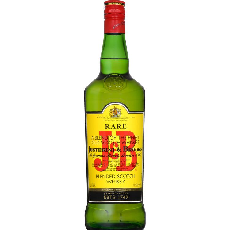 J&B Blended Scotch Rare 80 1L bottle with smooth, rich flavor and balanced blend