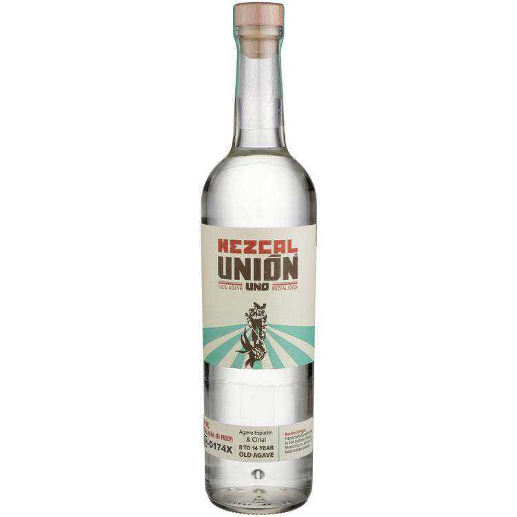 Union Uno Mezcal Joven 750 ML bottle with vibrant label design.