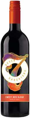 Seven Daughters Sweet Red Blend 750 ML bottle showcasing smooth, fruity red wine with berry and floral notes