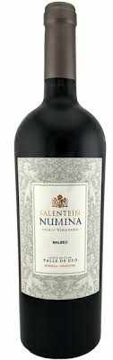 Bottle of Salentein Numina Malbec 2020 Argentine red wine from Uco Valley with rich, full-bodied flavor and elegant finish