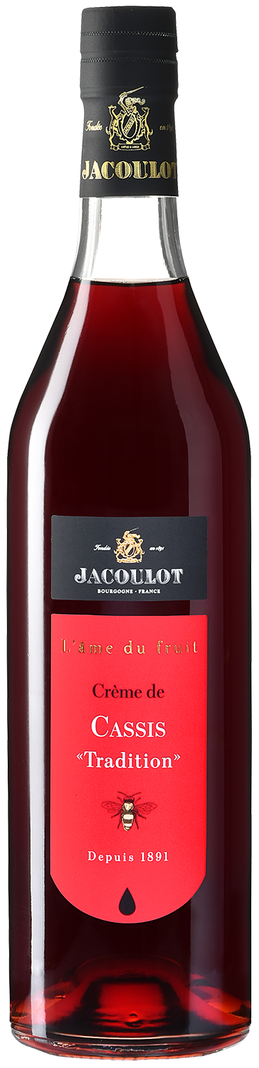 Bottle of Jacoulot Cassis De Dijon 36 700 ML French blackcurrant liqueur with rich berry flavor