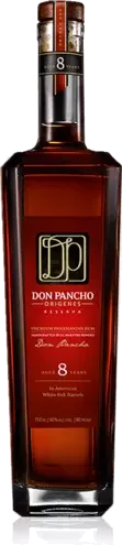 Bottle of Don Pancho Aged Rum Reserva 8 Yr 80 Proof 750 ML with rich oak and caramel notes