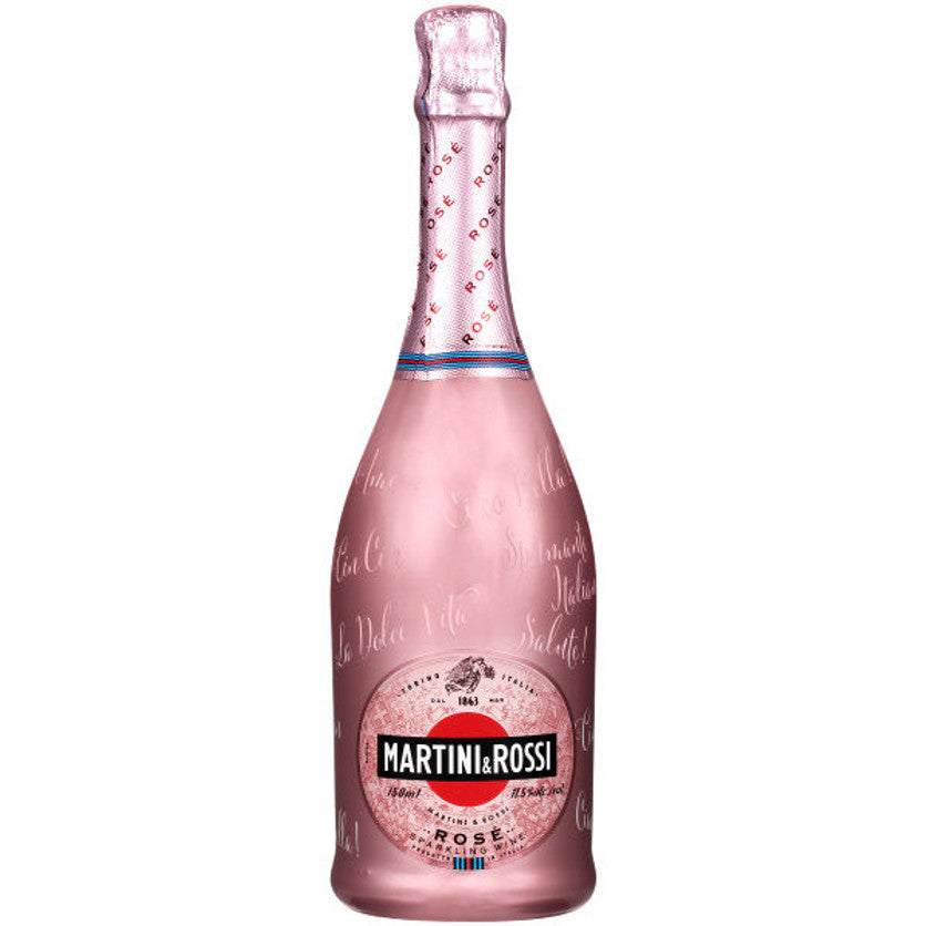 Bottle of Martini Sparkling Rose Extra Dry Italy 750 ML with fresh fruit and floral notes