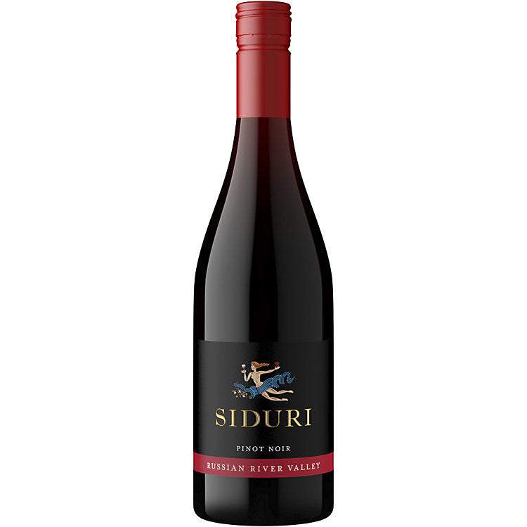 Siduri Pinot Noir Russian River Valley 2022 wine bottle showcasing ripe red cherry and raspberry notes with elegant design