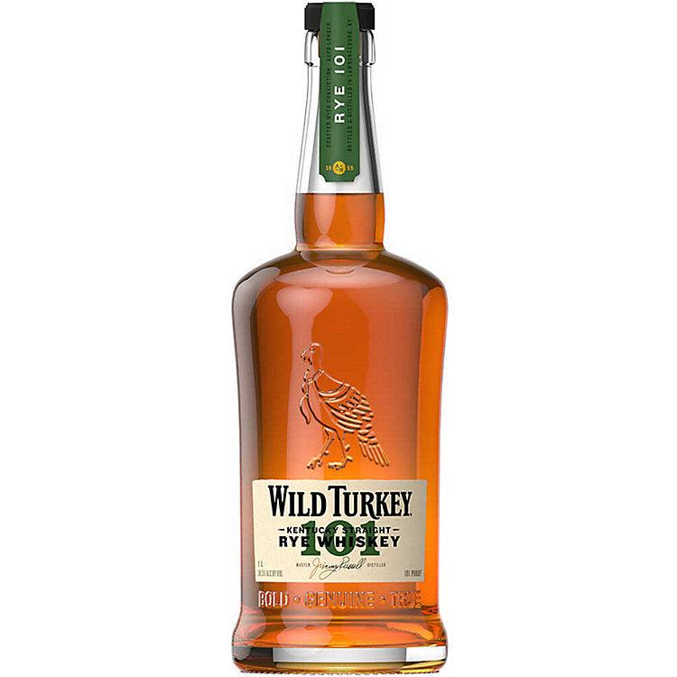 Wild Turkey Straight Rye Whiskey 101 1 L bottle showcasing bold high proof rye with spiced notes for cocktails and sipping
