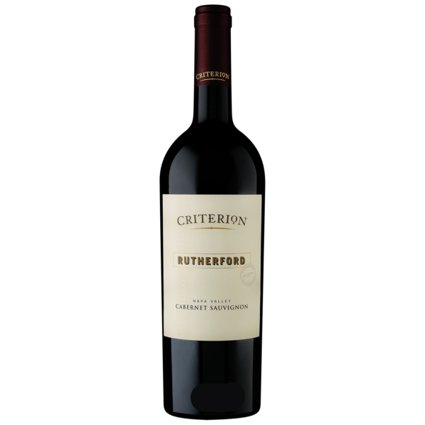 Bottle of Criterion Rutherford Cabernet Sauvignon 2022 Napa Valley red wine with rich blackberry and cedar notes