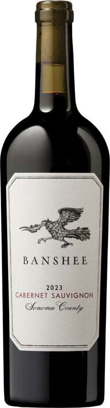 Banshee Sonoma County Cabernet Sauvignon 2023 bottle showcasing California red wine with black cherry and oak aromas