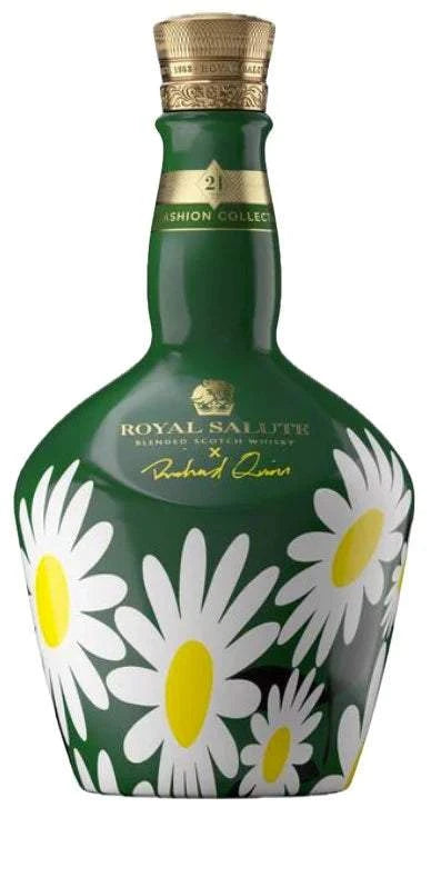 Royal Salute x Richard Quinn Fashion 21 Year Daisy Edition luxury blended Scotch whisky bottle with floral design