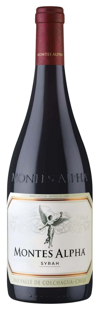 Montes Alpha Series Syrah 2022 Chilean red wine bottle with rich fruit and spice notes