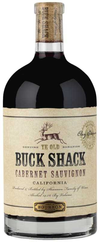 Buck Shack Bourbon Barrel Cabernet Sauvignon 2023 bottle with rich dark fruit and oak aromas