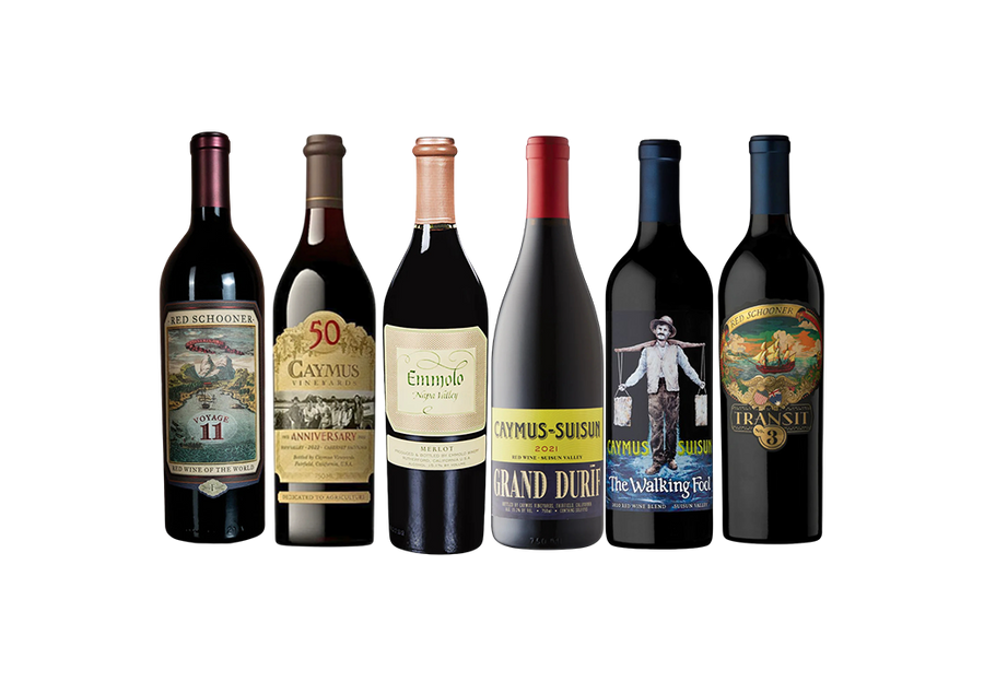 Six bottles of Caymus Red Wine premium combo 750ml featuring Napa Valley varietals