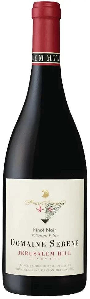 Wine bottle with a visible label on a white background