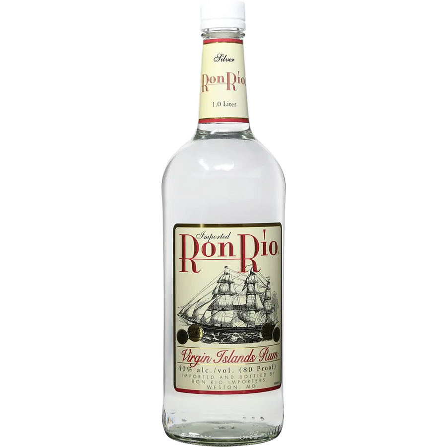 Ron Rio Silver Rum 1 L bottle clear premium rum with sailing ship label