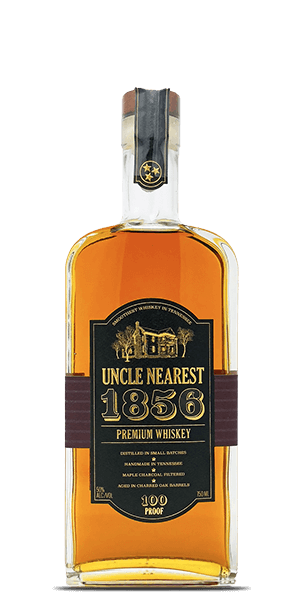 Uncle Nearest 1856 Small Batch Whiskey bottle with 100 proof label, 750 ML.
