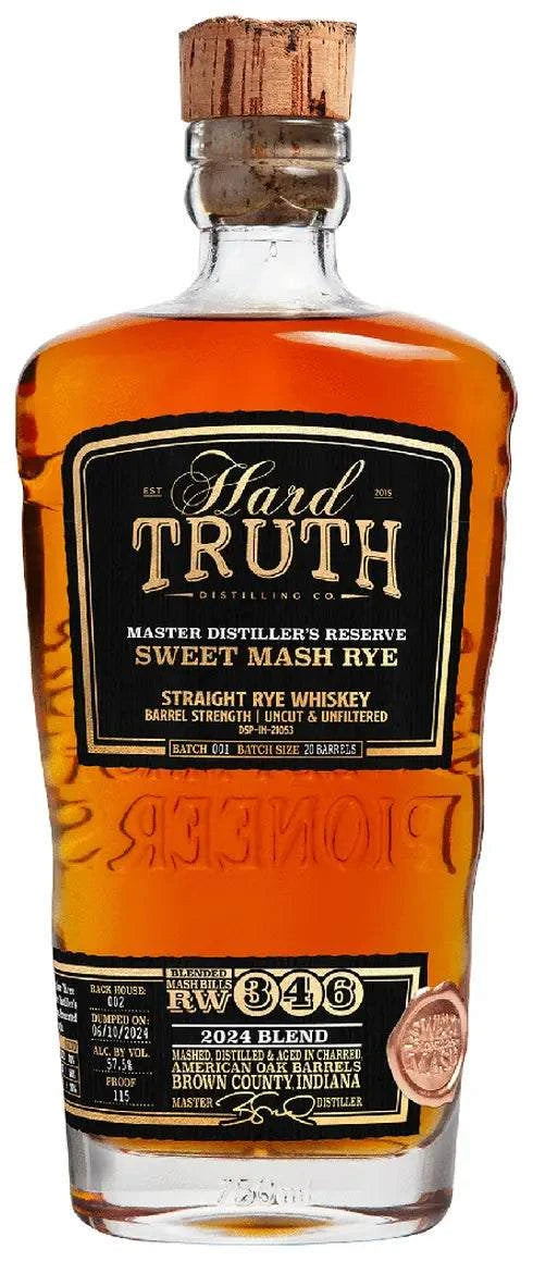 Hard Truth Rye Whiskey Sweet Mash 123 700ML bottle showcasing premium American rye craftsmanship
