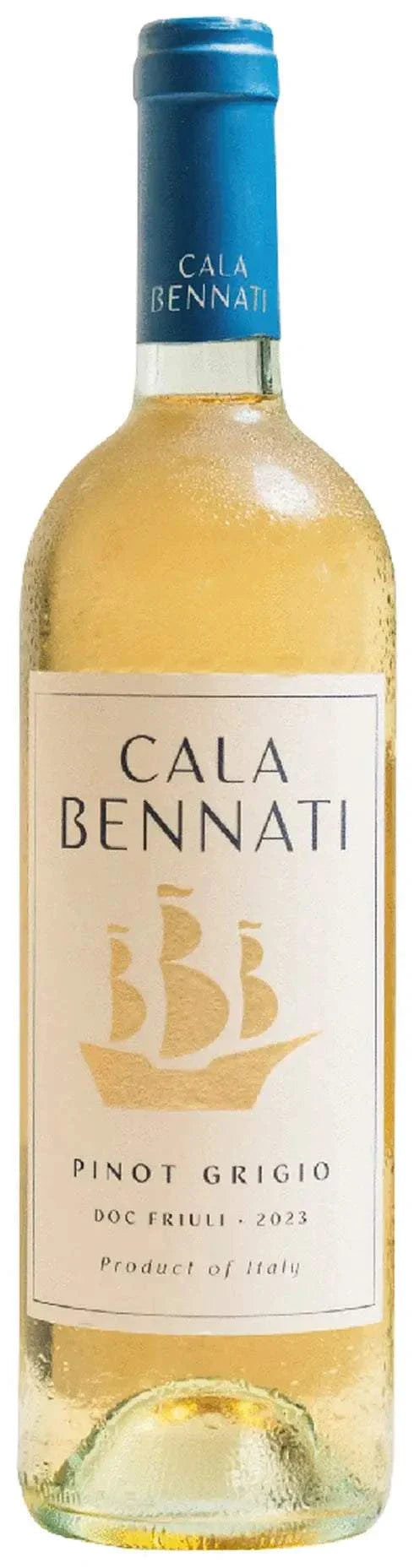 Bottle of Cala Bennati Pinot Grigio Friuli 2024 Italian white wine 750 ML