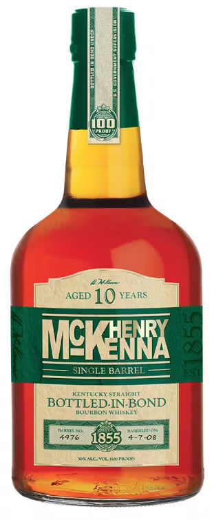 Henry McKenna Single Barrel Straight Bourbon Bottled in Bond 10 Year Old 750 ML