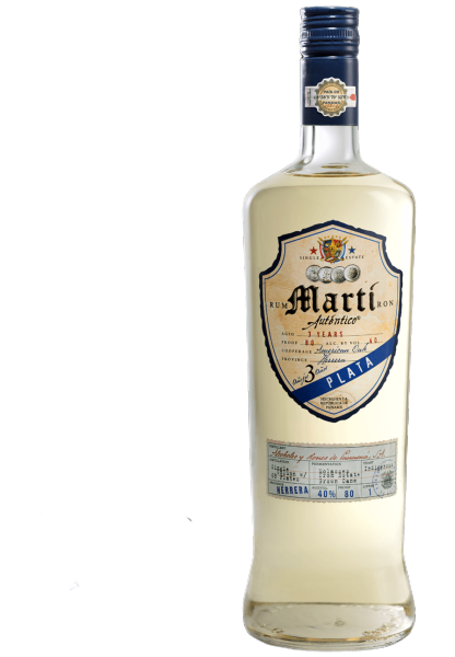 Marti Autentico Platino Superior White Rum 750 ML bottle with label, premium Cuban-style rum.