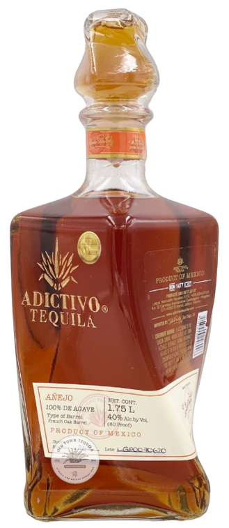 Adictivo Anejo 1.75L premium aged tequila bottle with rich caramel and vanilla notes