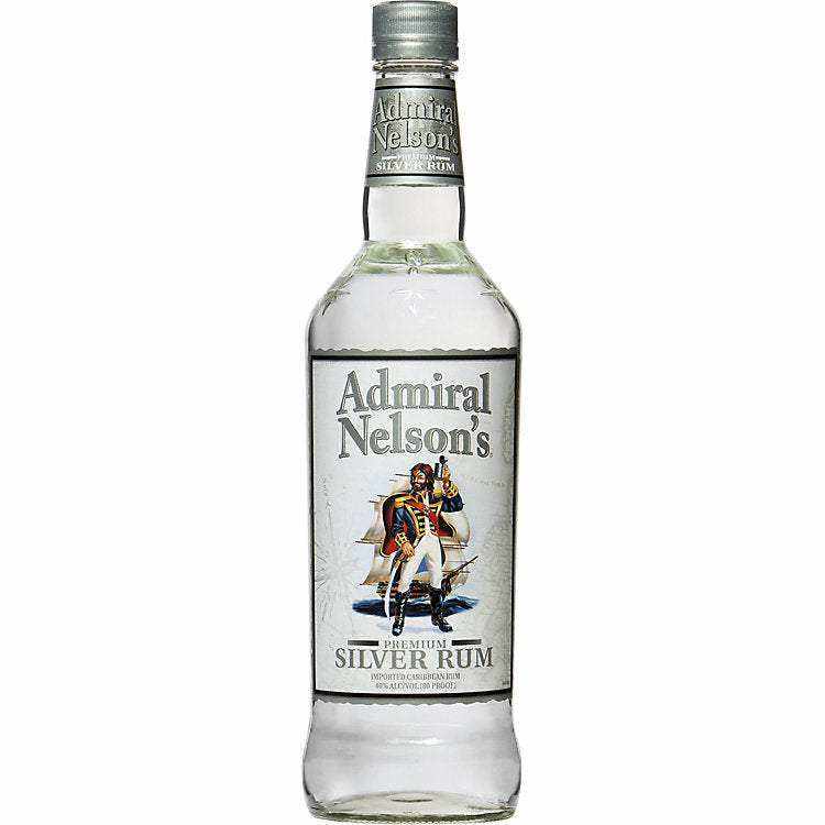 Admiral Nelson's Silver Rum 750 ML bottle of Caribbean style white rum.