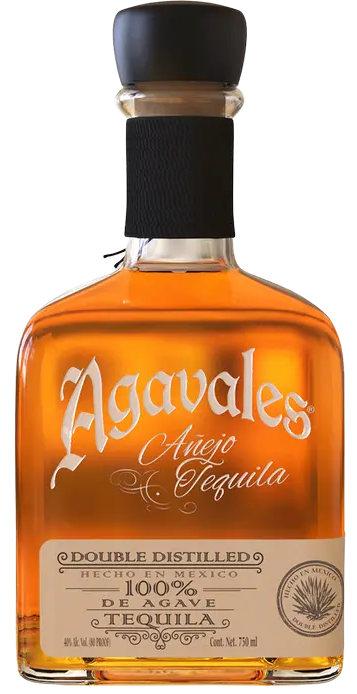 Agavales Premium Añejo 1.75 L engraved bottle with amber aged tequila