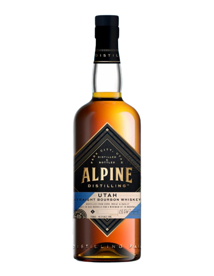 Alpine Park City Special Bourbon Whiskey 750 ML bottle with rich amber color and black label
