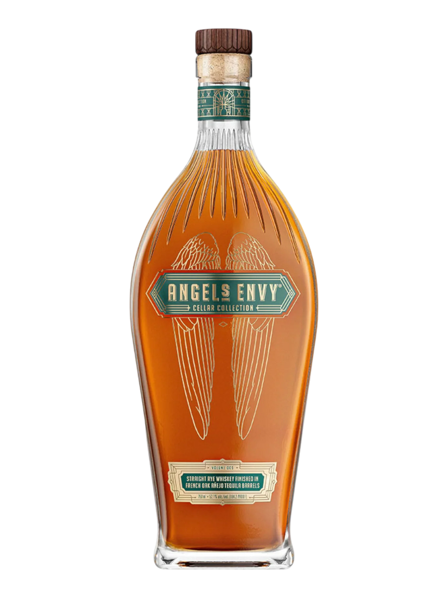 Angel's Envy Cellar Collection Rye Finished In French Oak Extra Añejo 750 ML bottle showcasing premium whiskey craftsmanship