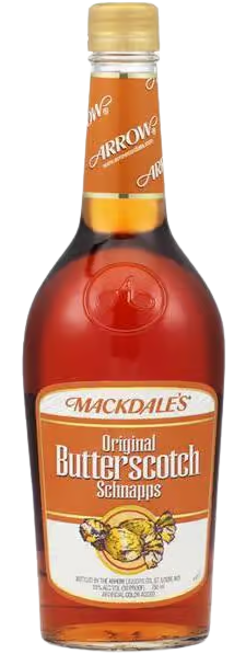 Arrow Mackdales Original Butterscotch Schnapps 1 L bottle on white background