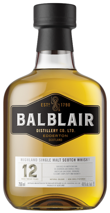 Balblair 12 Year Old Highland Single Malt Scotch Whisky bottle, 750 ML.