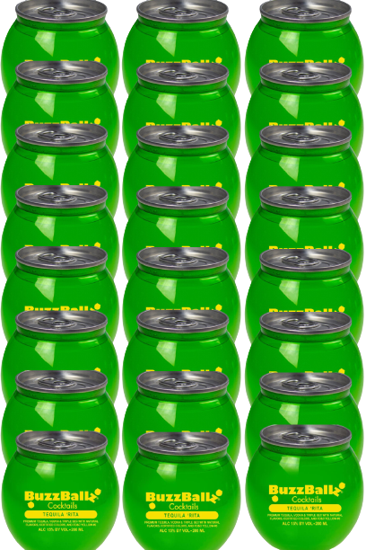 BuzzBallz Tequila 'Rita Cocktails 200 ML cans, lime and agave flavored margarita drink, 24 pack.