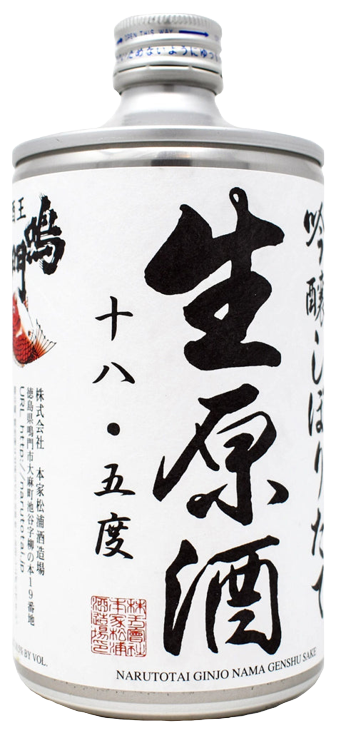 Narutotai Ginjo Nama Genshu 720 ML bottle, premium unpasteurized Ginjo sake
