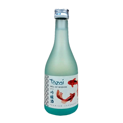 Tozai Well of Wisdom Ginjo Premium Sake 720 ML bottle, delicate floral aromas, fruity flavors, and a smooth finish – premium Japanese sake.
