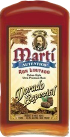 Marti Autentico Dorado Especial Ron Limitado Cuban-style ultra premium rum 1 L bottle with golden amber liquid and vintage label
